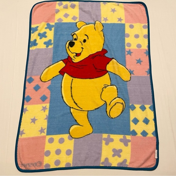 Vintage Winnie The Pooh Blanket Patchwork Fleece 46” x 34” - Picture 10 of 16